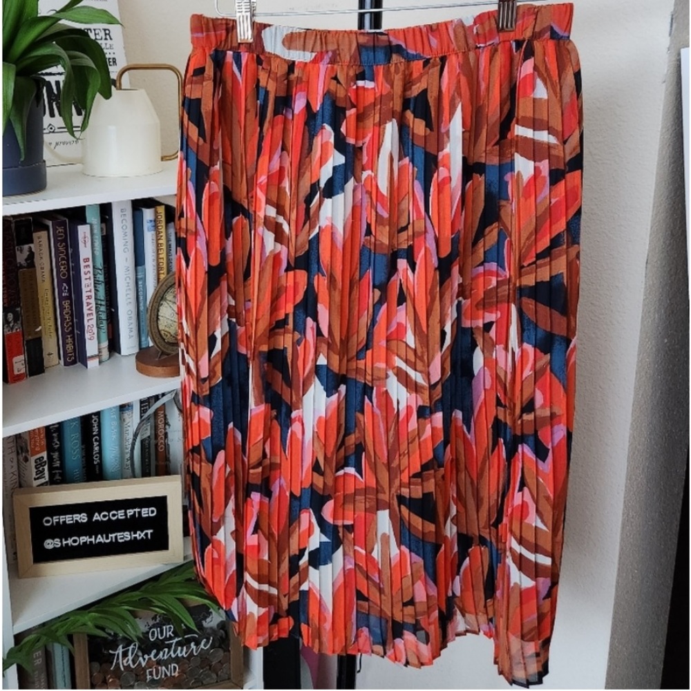 Who What Wear Pleated Floral Skirt